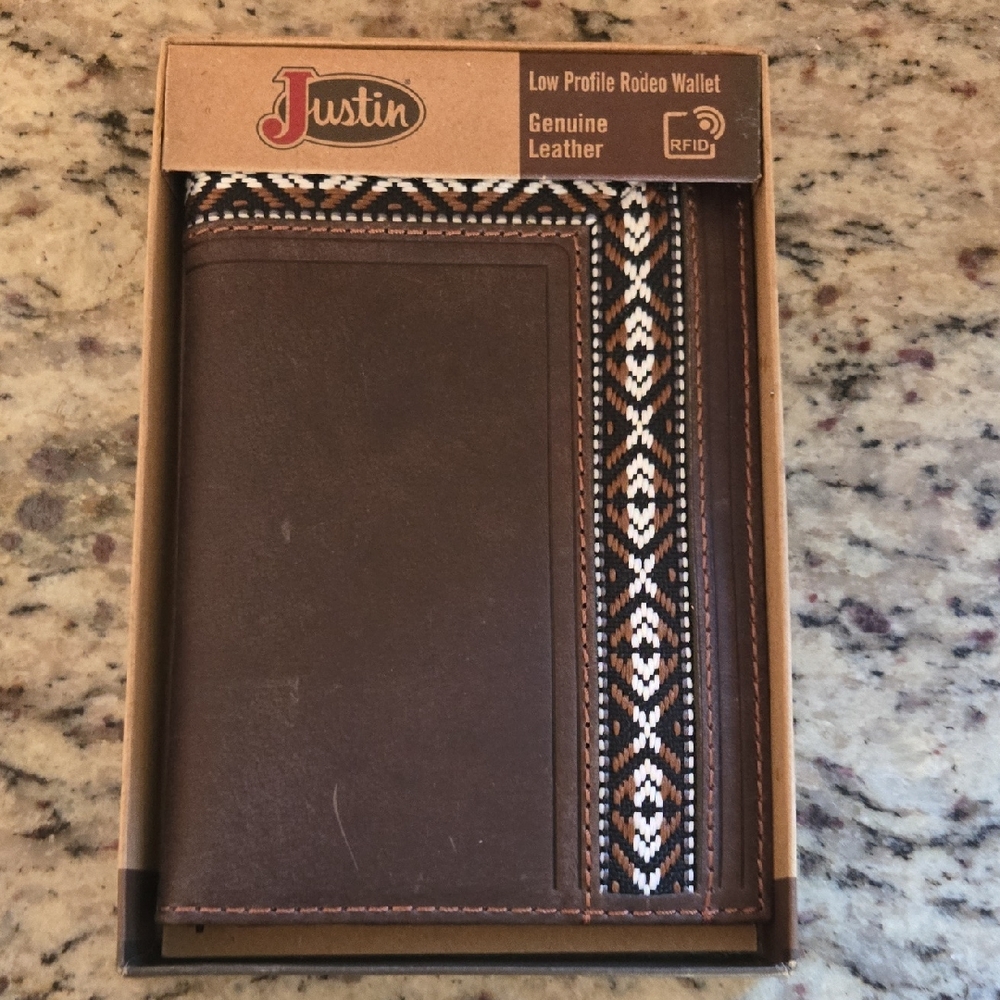 Justin Black and Brown Leather Wallet